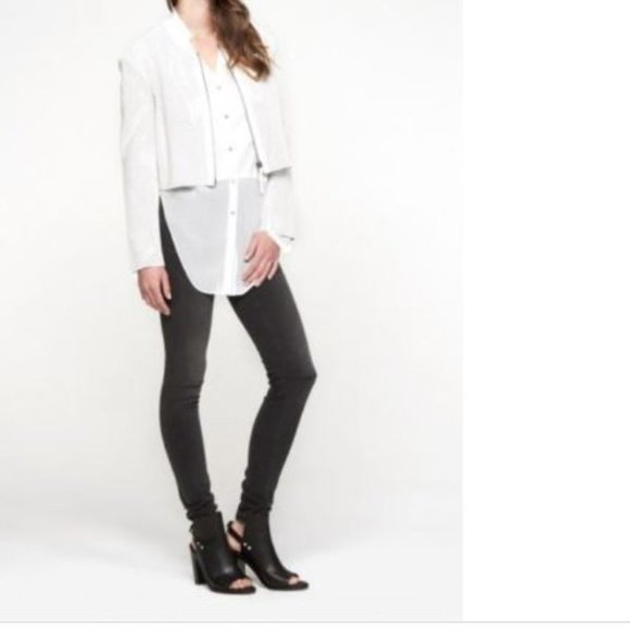 HELMUT LANG Optic White Sift Leather Jacket Small - Picture 13 of 15